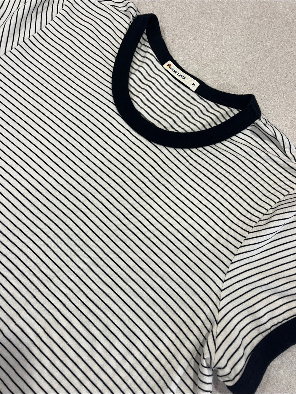 Women's marine layer night gown with Black & White Stripes